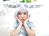 Aasialainen cosplay mimmi Kimmy Kimm vitun kova kanssa pitkätukkainen kaveri